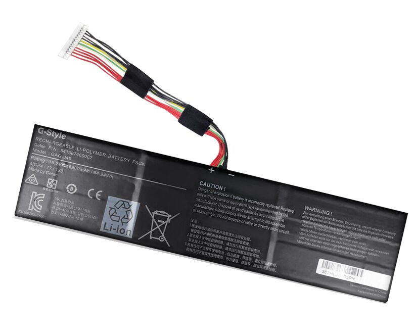 6200mAh 94.24Wh Getac GAG-J40 541387460003 Battery