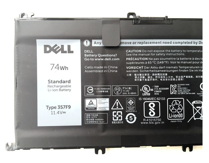 Original 6 Cell 6400mAh 74Wh Dell Ins 15-5577-D3548B Battery