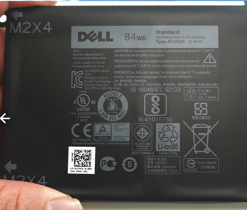 Original 6-Cell 7600mAh 84Wh Dell XPS 9550 P56 P56F001 Battery