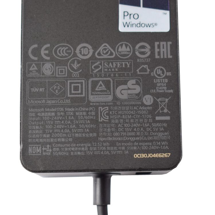 Microsoft Surface Pro 3 4 Surface Book Q4Q-00001 AC Adapter Charger