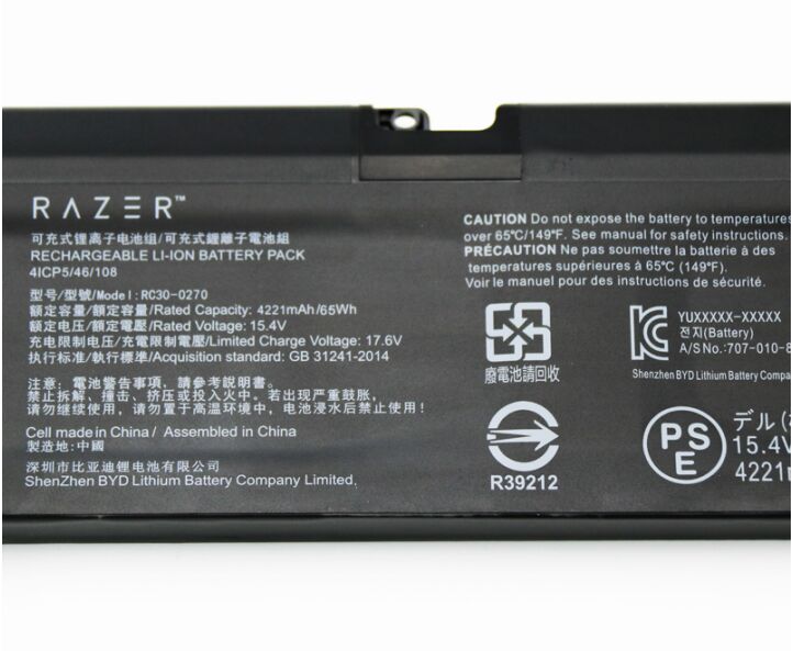 Original 4221mAh 65Wh Razer Hazel Blade 15 Base Stealth 2018 Battery