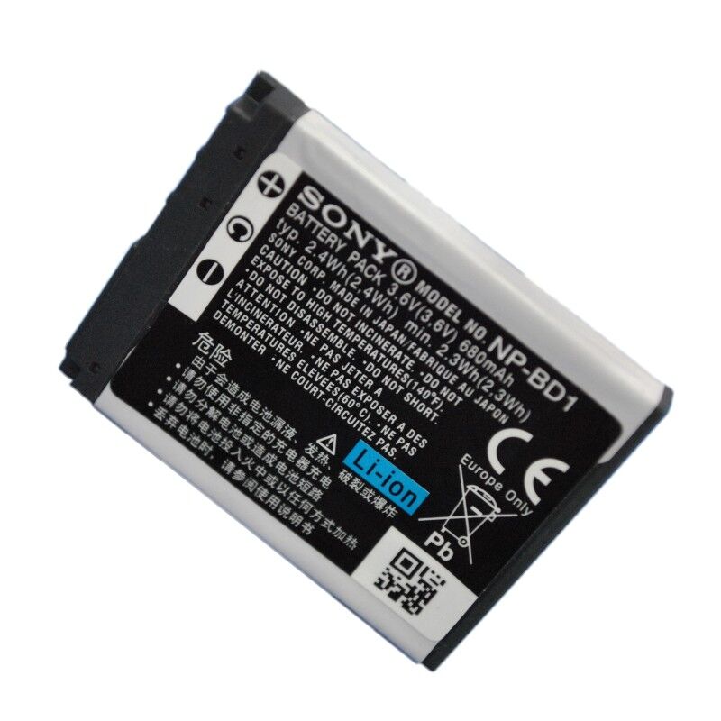 Original 2.4Wh 680mAh Sony DSC-T2/B DSC-T2/G DSC-T2/P Battery